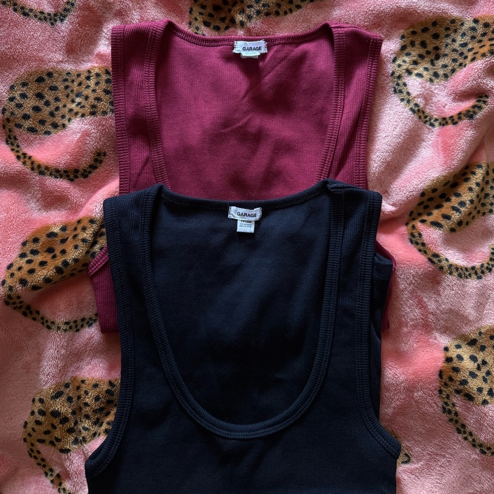 Garage Scoop Neck Ribbed Tank Top❤️